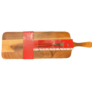 Charcuterie Board Cheeseboard Serving Board Acacia Wood & Cheese Knife Set Gift